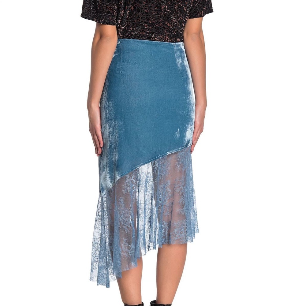Free People Lacey Velvet Midi Skirt NWT